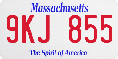 MA license plate 9KJ855