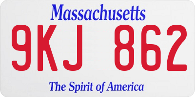 MA license plate 9KJ862