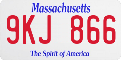 MA license plate 9KJ866
