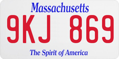 MA license plate 9KJ869