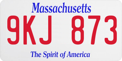 MA license plate 9KJ873