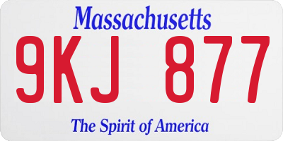 MA license plate 9KJ877