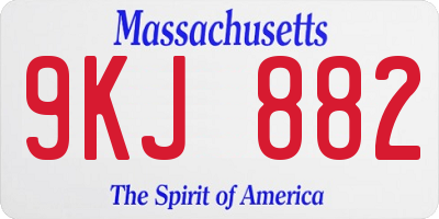 MA license plate 9KJ882