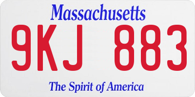 MA license plate 9KJ883