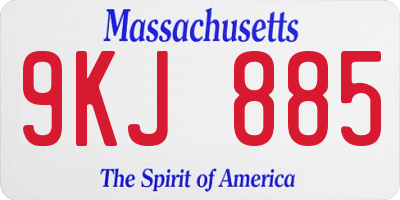 MA license plate 9KJ885