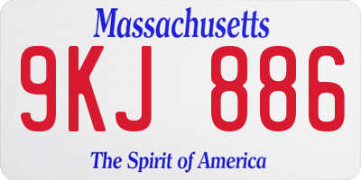 MA license plate 9KJ886