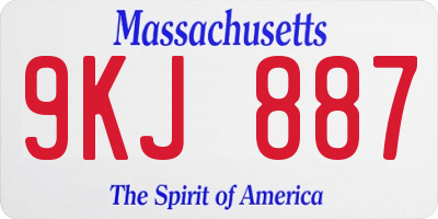 MA license plate 9KJ887