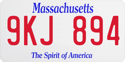 MA license plate 9KJ894