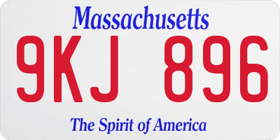 MA license plate 9KJ896