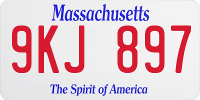 MA license plate 9KJ897