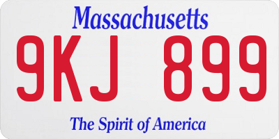 MA license plate 9KJ899