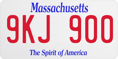 MA license plate 9KJ900