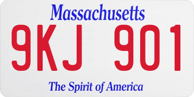 MA license plate 9KJ901