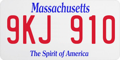MA license plate 9KJ910