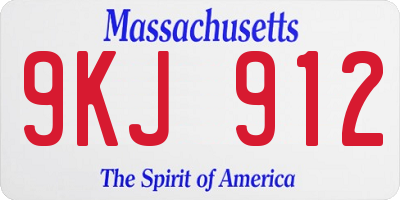 MA license plate 9KJ912