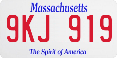 MA license plate 9KJ919