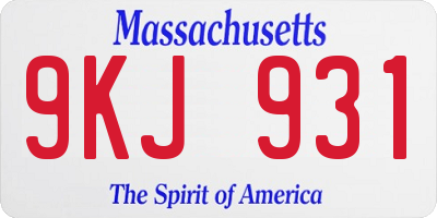 MA license plate 9KJ931