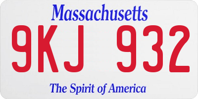 MA license plate 9KJ932