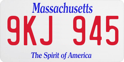 MA license plate 9KJ945