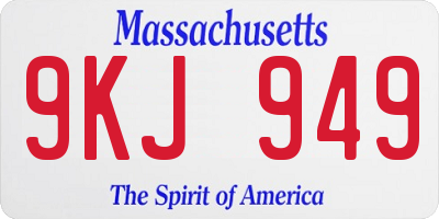 MA license plate 9KJ949