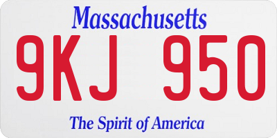 MA license plate 9KJ950