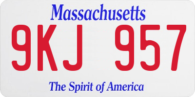 MA license plate 9KJ957