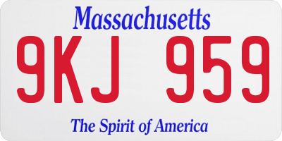 MA license plate 9KJ959