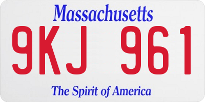 MA license plate 9KJ961