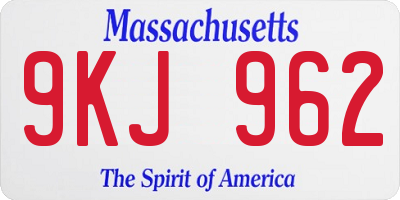 MA license plate 9KJ962