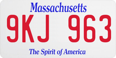 MA license plate 9KJ963