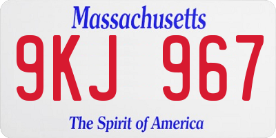 MA license plate 9KJ967