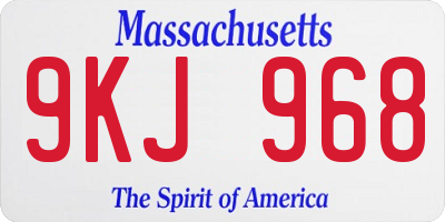 MA license plate 9KJ968