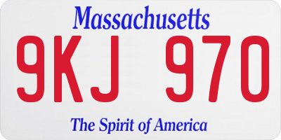 MA license plate 9KJ970