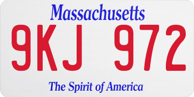 MA license plate 9KJ972