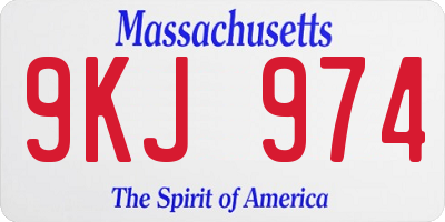 MA license plate 9KJ974