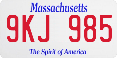 MA license plate 9KJ985