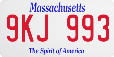 MA license plate 9KJ993