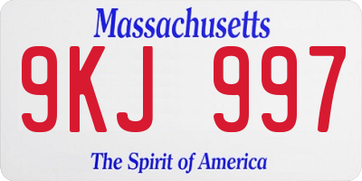MA license plate 9KJ997