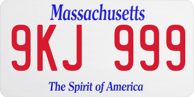 MA license plate 9KJ999