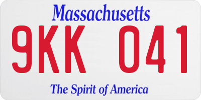 MA license plate 9KK041