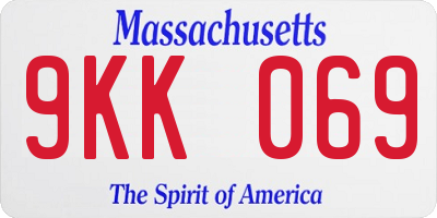 MA license plate 9KK069