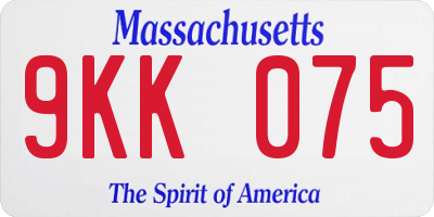 MA license plate 9KK075
