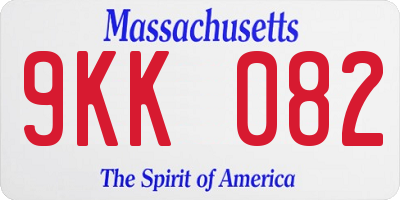 MA license plate 9KK082