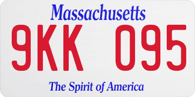 MA license plate 9KK095