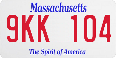 MA license plate 9KK104