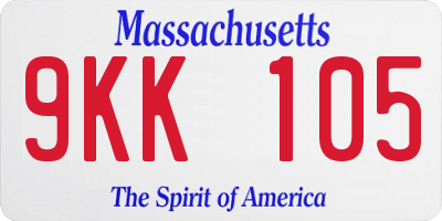 MA license plate 9KK105