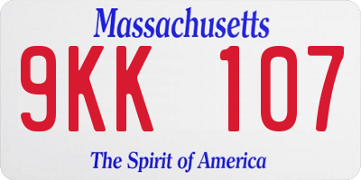 MA license plate 9KK107