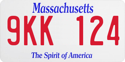 MA license plate 9KK124