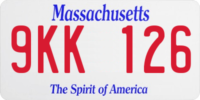 MA license plate 9KK126