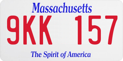 MA license plate 9KK157